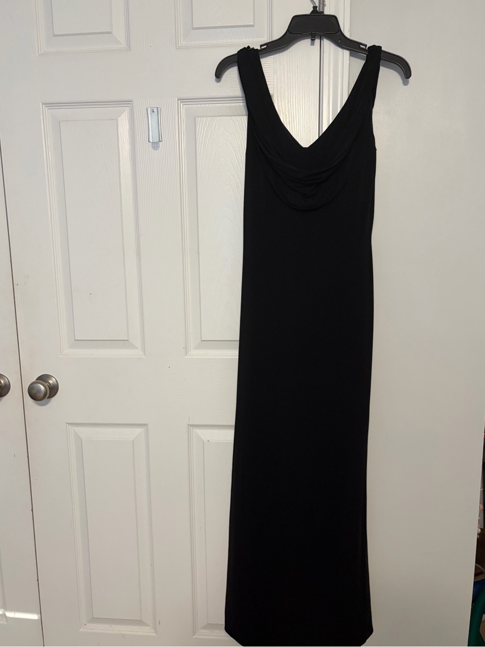 Rimini Black Sleeveless Maxi Dress with Cowl Back